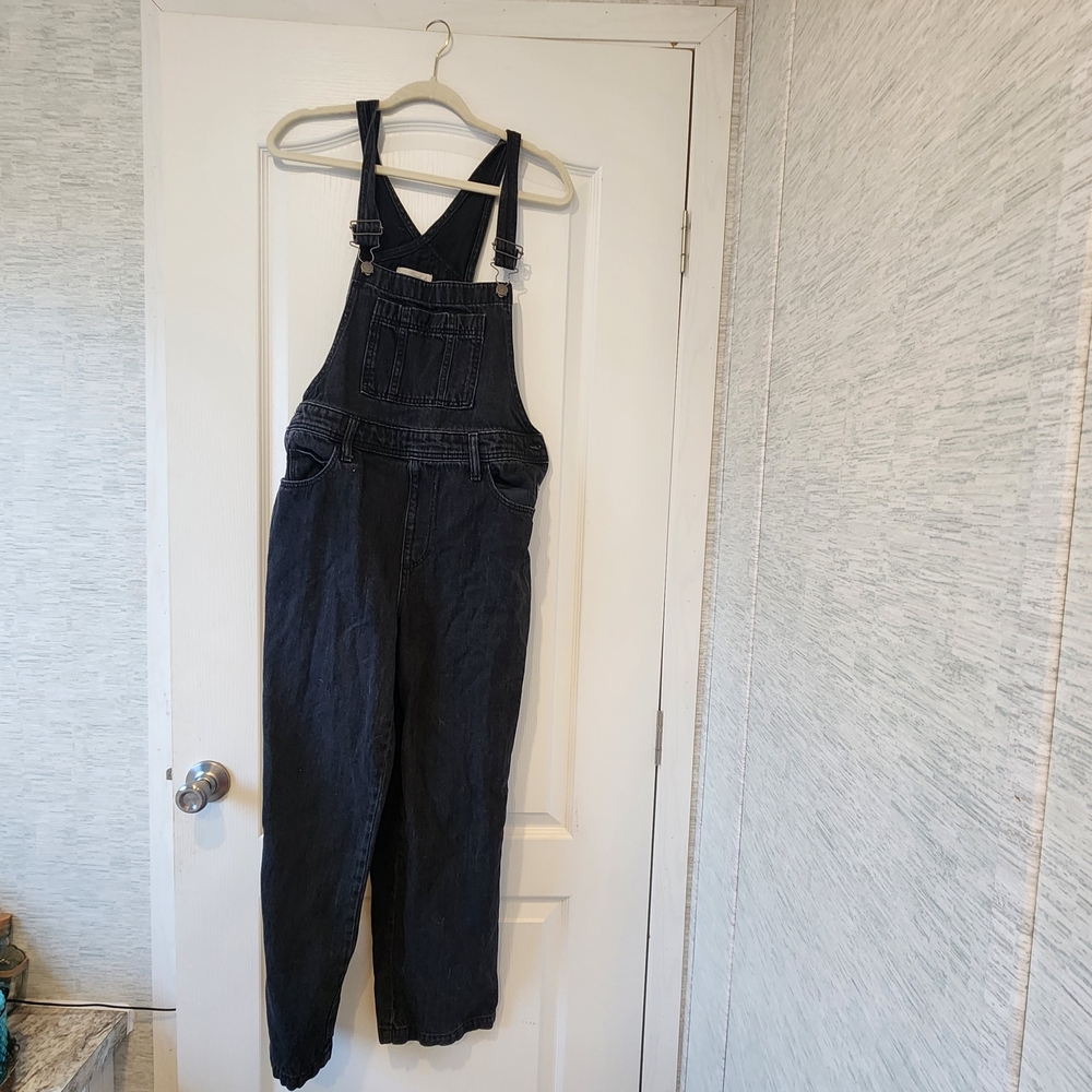 Universal Thread Black Denim Overall Jumpsuit - image 1